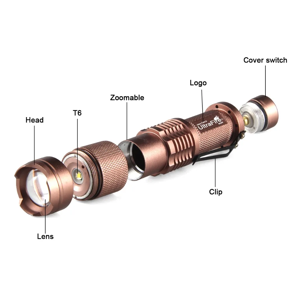 SK98 светодиодный фонарик Cree XM L T6 1000 лм 5 светодиодов|flashlight flashlight|1 x 18650ultrafire flashlight |