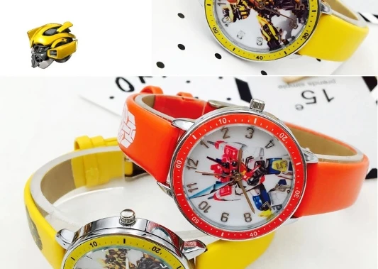 Новые детские часы с ремешком для мальчиков, электронные водонепроницаемые часы с мультяшными трансформерами, кварцевые часы для мальчиков начальной школы - Цвет: Красный