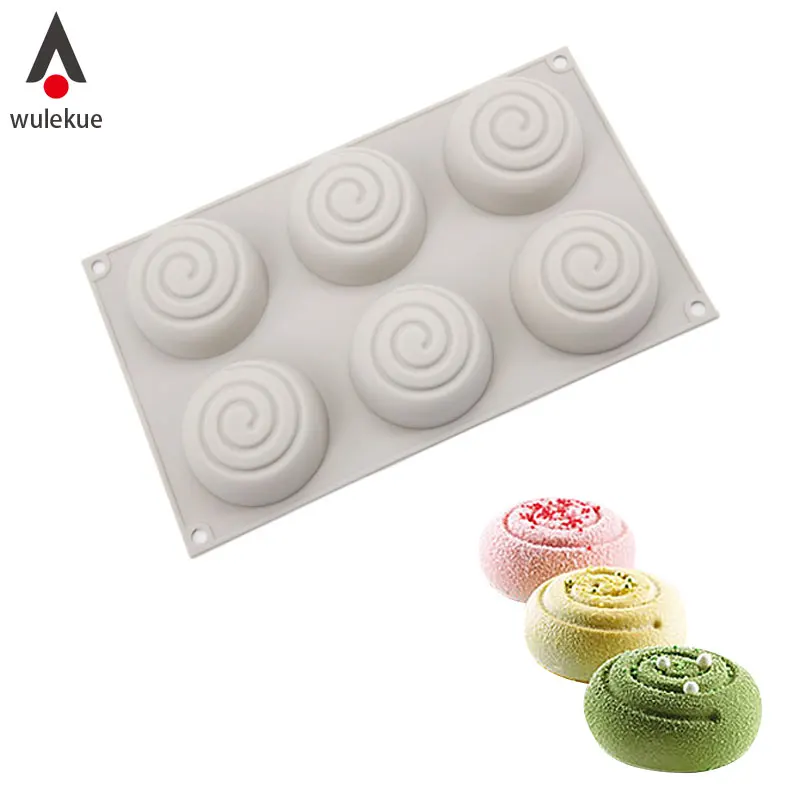 

Wulekue 6 Thread Holes Silicone Dessert Cake Mold Tools For Baking Mousse Chocolate Bakewaew Accessories