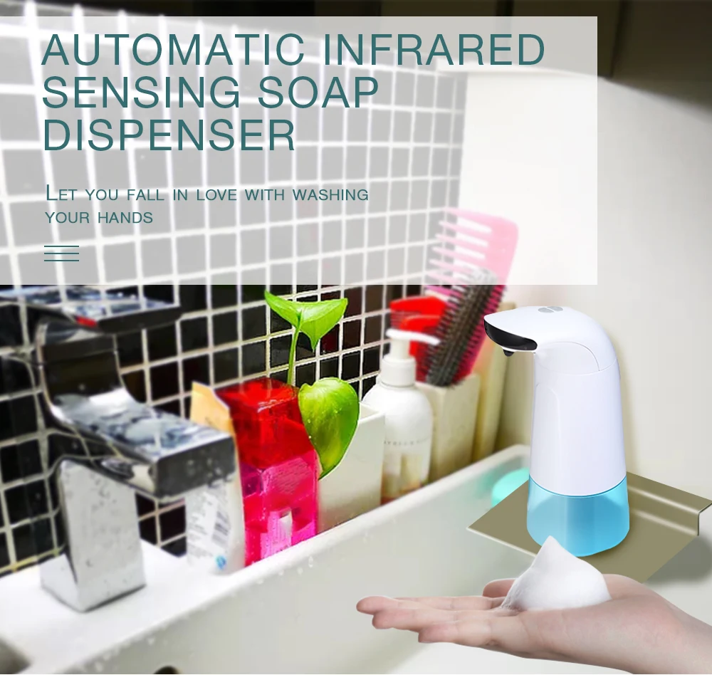 280 мл Автоматический Инфракрасный дозатор для мыла, зондирующий для кухни, ванной комнаты, бесконтактный диспенсер для дезинфицирующего средства, умный датчик для мыла