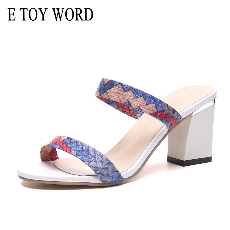 

E TOY WORD New Arrival High Heels Slippers womens summer Outdoor Beach Slippers Ladies Fashion Gladiator Open Toe Sandals