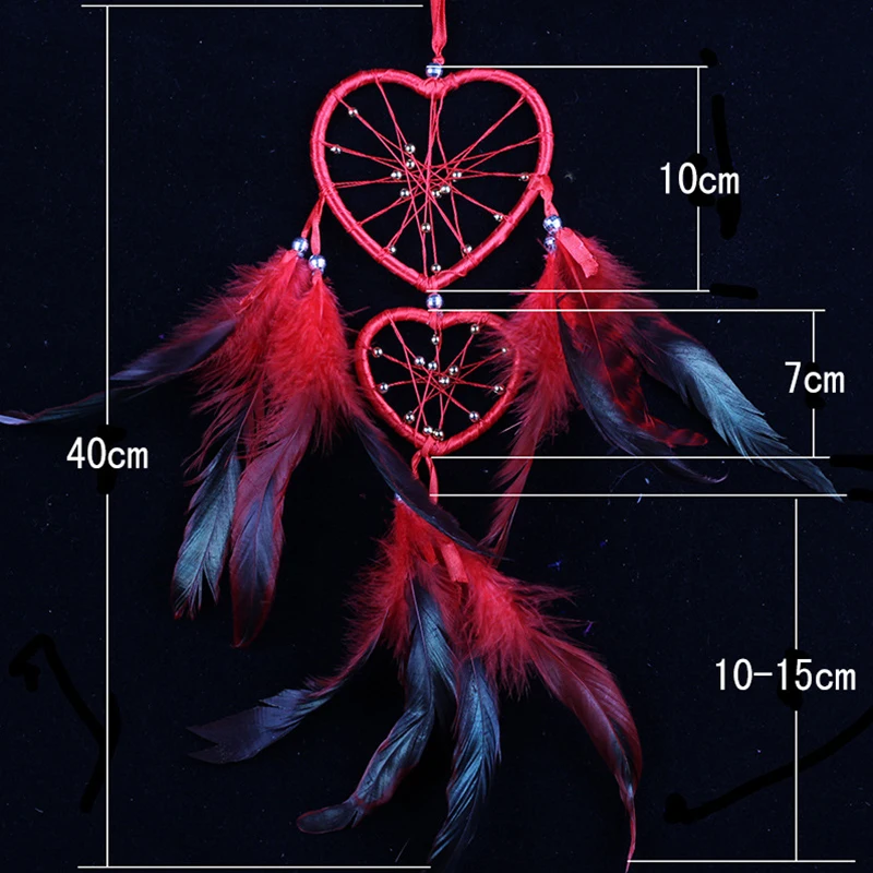 Newest Heart Shaped Dream Catcher Dreamcatcher with Feathers Wall Hanging Home Decor