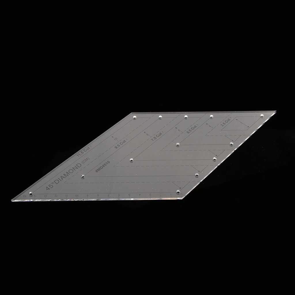 11.5 Cut 45 Degree Diamond Rhombus Template Quilting Ruler for DIY Sewing Crafts Patchwork Tools Equipment Sewing Tool Accessory