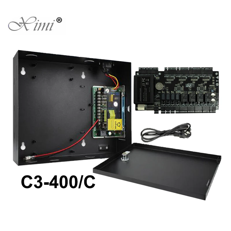 

ZK C3-400 Door Access Control System 4 Doors Access Control Panel Access Control Board+Power Supply Box With Battery Function