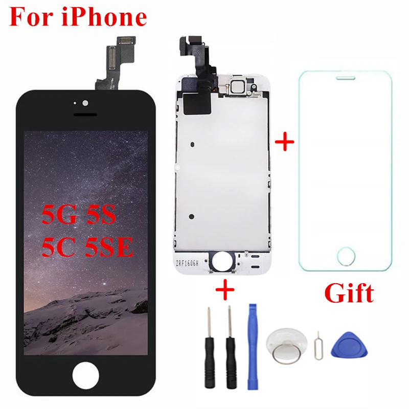 

AAA Quality For iPhone 5G 5S 5C 5SE LCD Display Touch Screen Digitizer Full Assembly Replacement Accessories No Dead Pixels