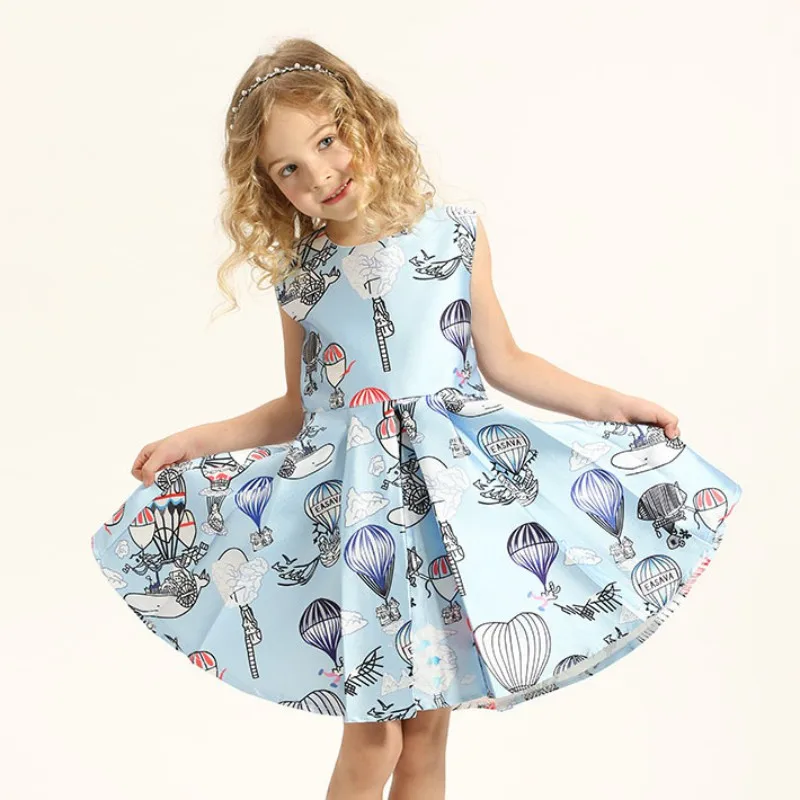 

Best Price for Summer Baby Girls Kids Dress Balloon Printed Wedding Party Sundress 3-14T New