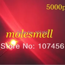 5000 шт. 5 мм соломенная шляпа красный светодиодный(2000mcd) 5 мм прозрачный светодиодные лампы 5 ММ strawhat красный светодиодный широкоугольный светодиод