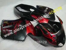Hot Sales,For Honda CBR 1100XX Blackbird CBR1100XX 1996-2007 CBR1100 XX Red Flame Black Motorcycle Fairing (Injection molding)