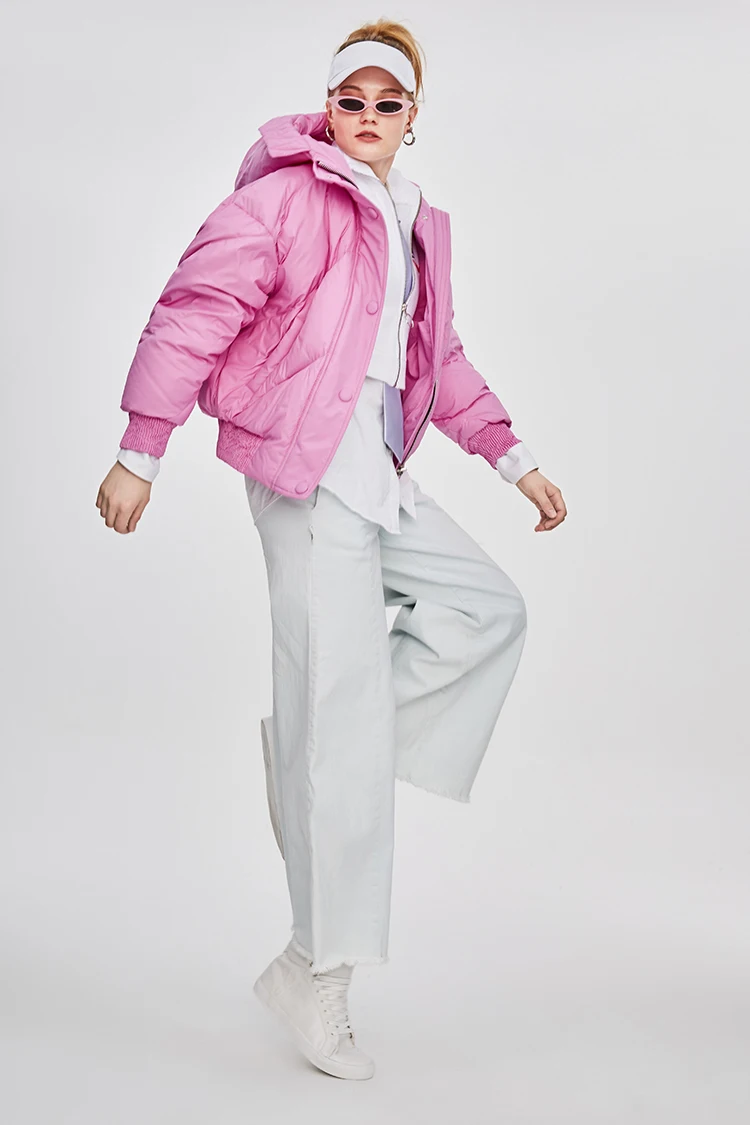JAZZEVAR 2019 Новинка куртка зимняя модная уличная дизайнерская брендовая женская короткая куртка-пуховик на утином пуху красивая теплая