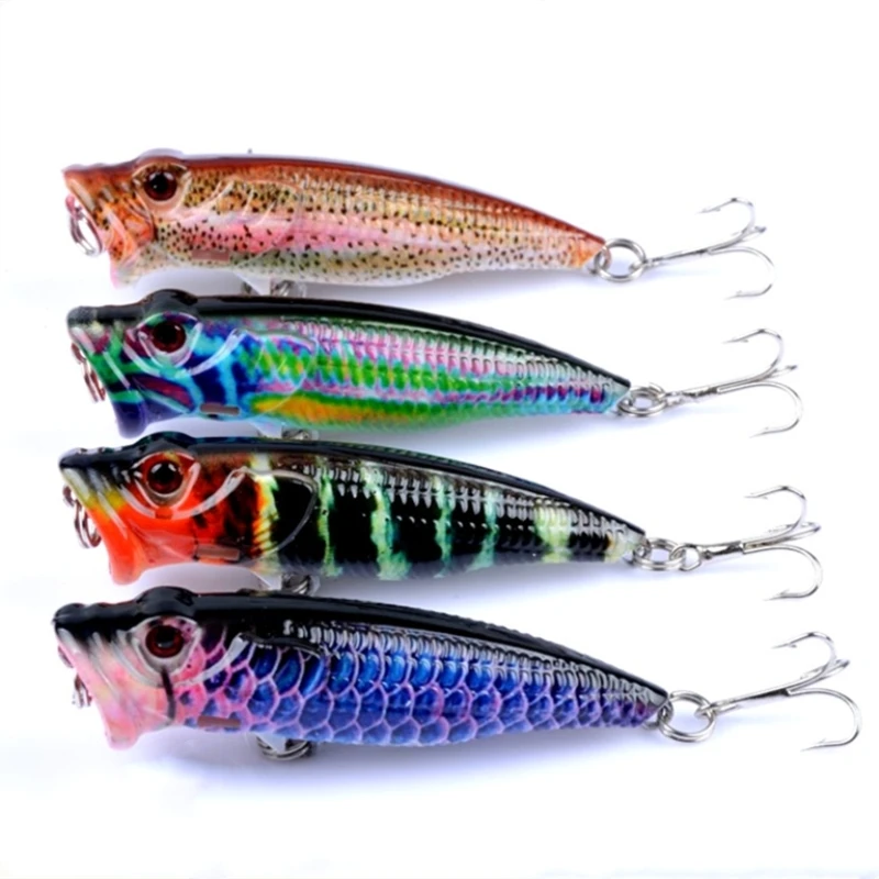 4 шт./лот Поппер рыбалка приманки 6,5 см 7,9 г Pesca рыбы Topwater воблер isca, искусственный Жесткий приманки Swimbait 3D Глаза Воблера