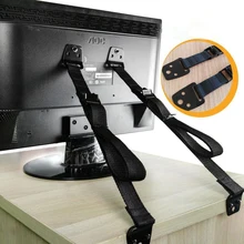 2 pack baby safety Anti-Tip Straps for Flat Screen TVs and Furniture TV wall strap metal lock