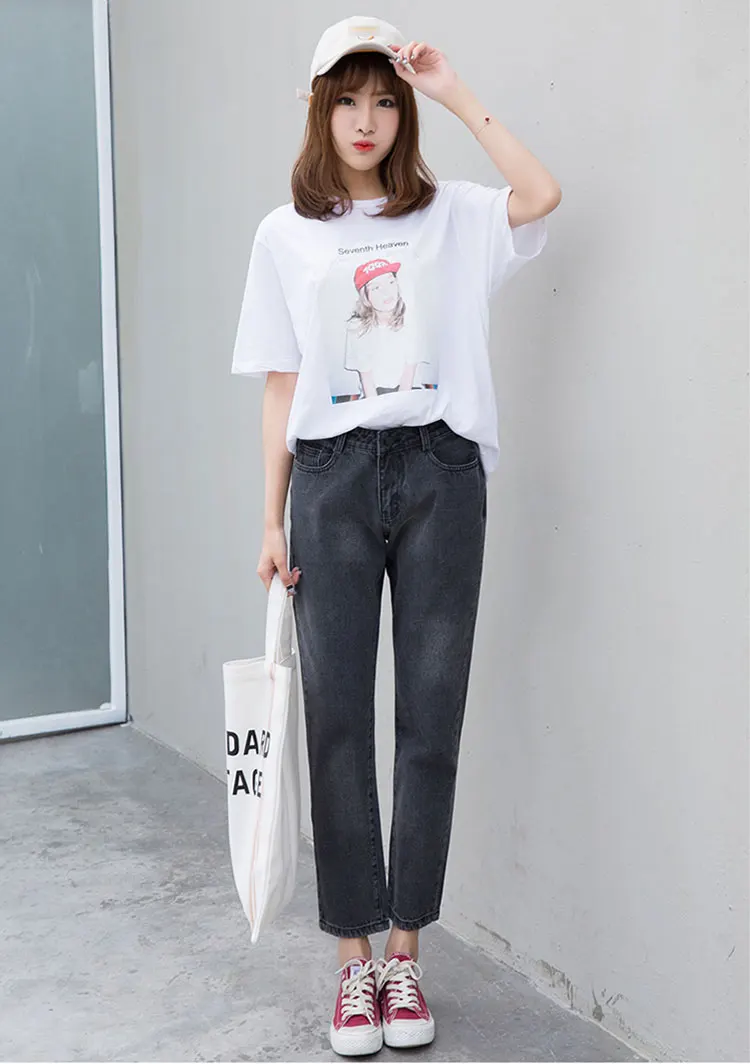 Dunayskiy Loose Plus Size Jeans Woman High Waist Casual Boyfriend Denim Jeans Harem Pants Trousers For Women Streetwear Clothes