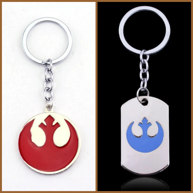 Keychains Star Wars Rebel Logo Glass Pendant Silver Vintage Keyring Party Gift