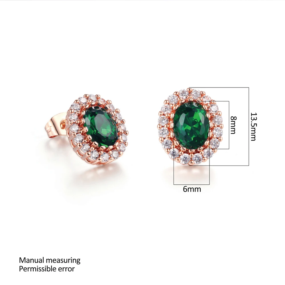 ZHOUYANG, элегантные серьги-гвоздики с зеленым кристаллом, розовое золото, модные ювелирные изделия для женщин ZYE107