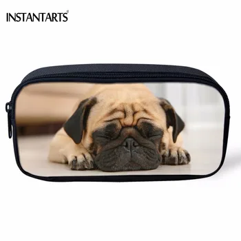

INSTANTARTS Kawaii 3D Pug Dog/Puppy Printing Pencil Case for Children Casual Travel Big Pencil Bags/Pouch Girls Cosmetic Cases