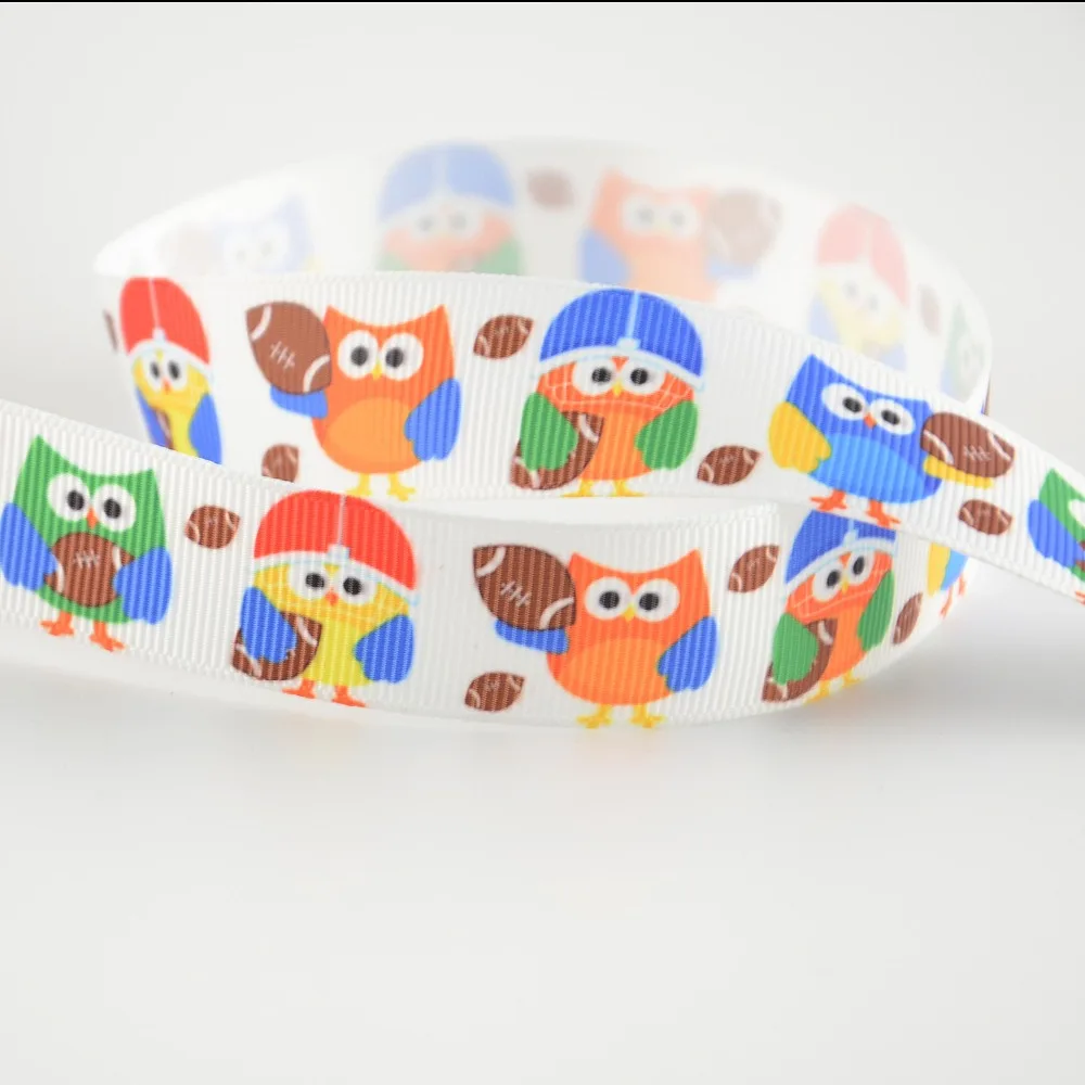 7/8&quot 22 mm width100% polyester cute owls designs printed grosgrain ribbons for DIY gifts baby clothing decoration | Дом и сад