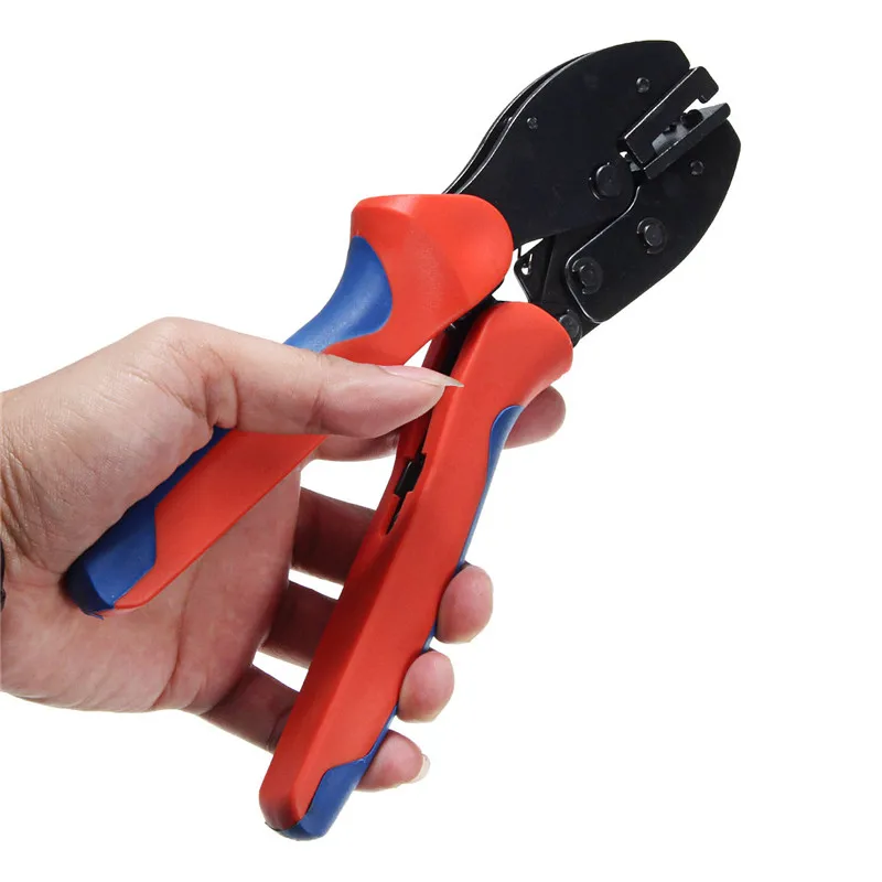 

Multifunction Red With Blue Steel Ratchet Terminal Crimping Tool For 0.5-2.5mm2 Flag Type Insulated And Connector Special Clamp