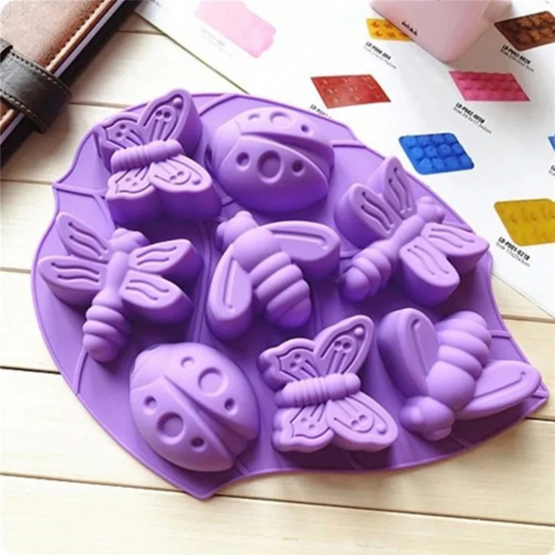 

VOGVIGO Creative Insect Shape Ice Cube Tray Silicone Mold Silicone Cookie Candy Jelly Fondant Chocolate Mold Ice Cube Maker