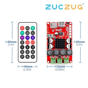 

TPA3116 Bluetooth Receiver Amplifier Audio Board Digital U Disk TF Decoding With Remote 2X50W Amplificador