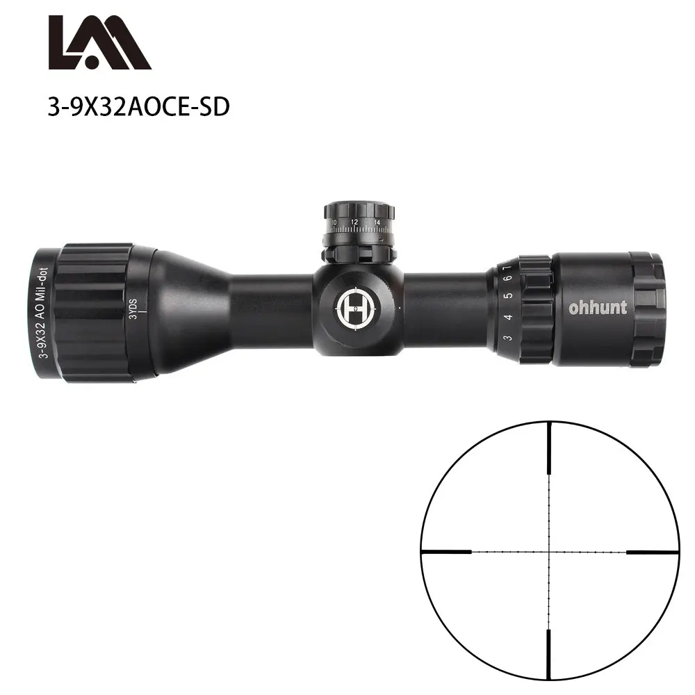 Охотничья оптика Lambul 3 9x32 AO прицел Регулируемый зеленый красный точка охотничий