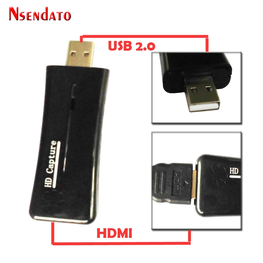 Nsendato UTVF007 USB2.0 в видео высокой четкости Catpure карты конвертер USB 2 0 HD 1 выход карта