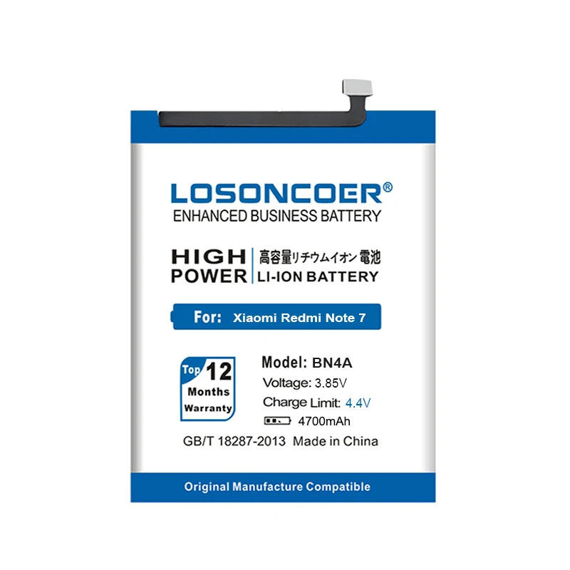 Аккумуляторы LOSONCOER BN4A 4700mAh для телефона Xiaomi Redmi Note7 Note 7 M1901F7C BN4A+ номер отслеживания