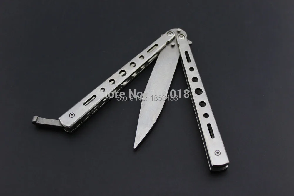 dull knife butterfly Stainless Steel Training Knife balisong no edge