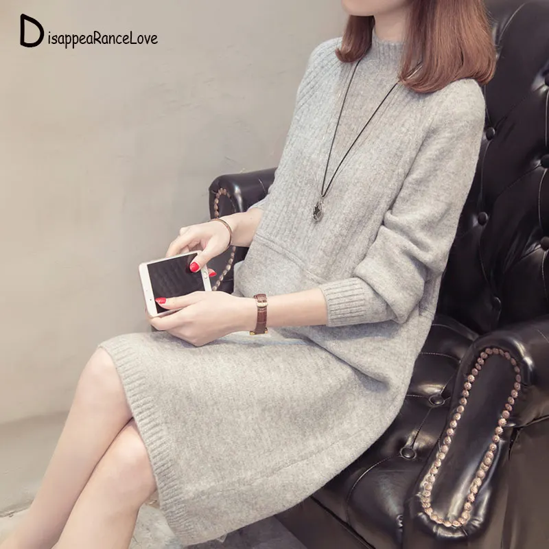 DRL Autumn Winter Women Long Sweater 2019 New Loose Half Turtleneck Long Sleeve Knit Pullover Sweater Female Casual Large Size DRL Autumn Winter Women Long Sweater 2019 New Loose Half Turtleneck Long Sleeve Knit Pullover Sweater Female Casual Large Size