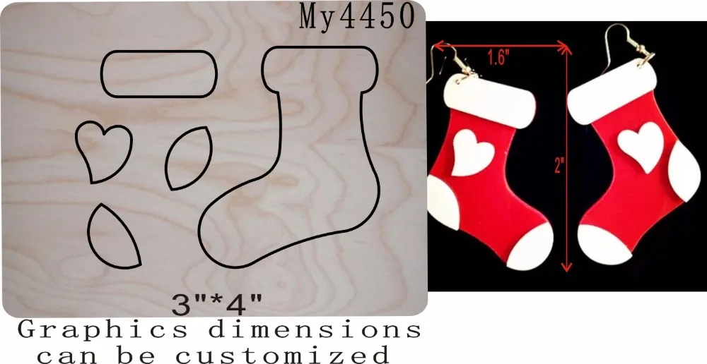 

Christmas stockings Earrings die cutting & Wooden dies fit --// Scrabooking