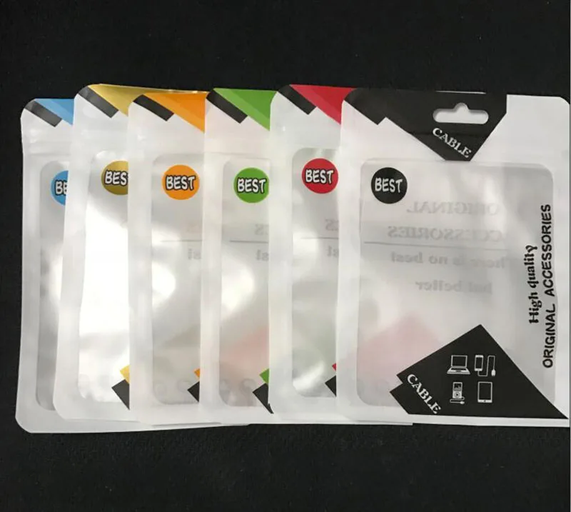 10,5*15 см Пластиковые Поли opp молнии сумки пластиковая упаковка для iphone samsung xiaomi USB 1 м 2 м кабель отверстие для подвешивания упаковочная сумка - Цвет: empty mix bag