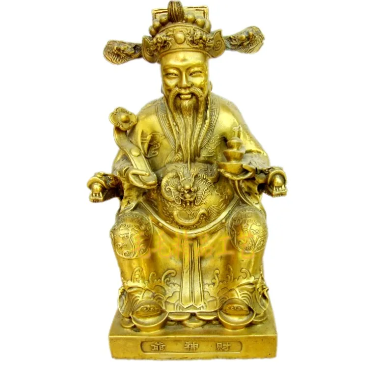 

Fine copper ingot bronze statue of the God of wealth as the God of wealth wealth god Buddha sitting lucky craft ornaments