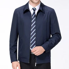 Куртка, пальто, мужская повседневная приталенная верхняя одежда на молнии, ветровка, весна-осень, черный, синий, пуховый воротник, куртка-бомбер