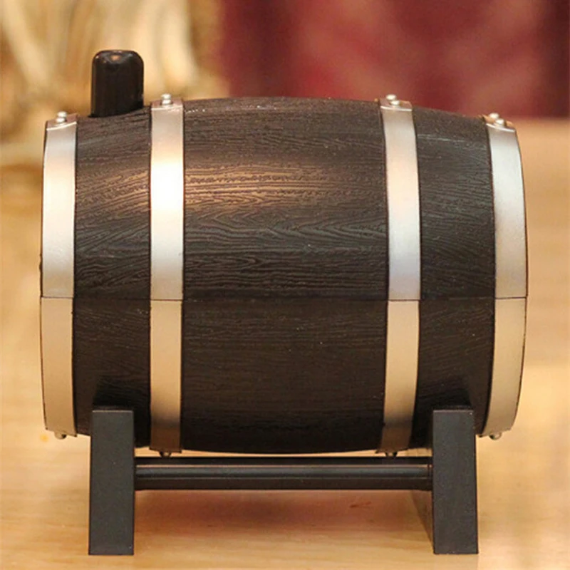

2019 New Creative Household Wine Barrel Plastic Automatic Toothpick Boxes Container Dispenser Holder Popular Convenient