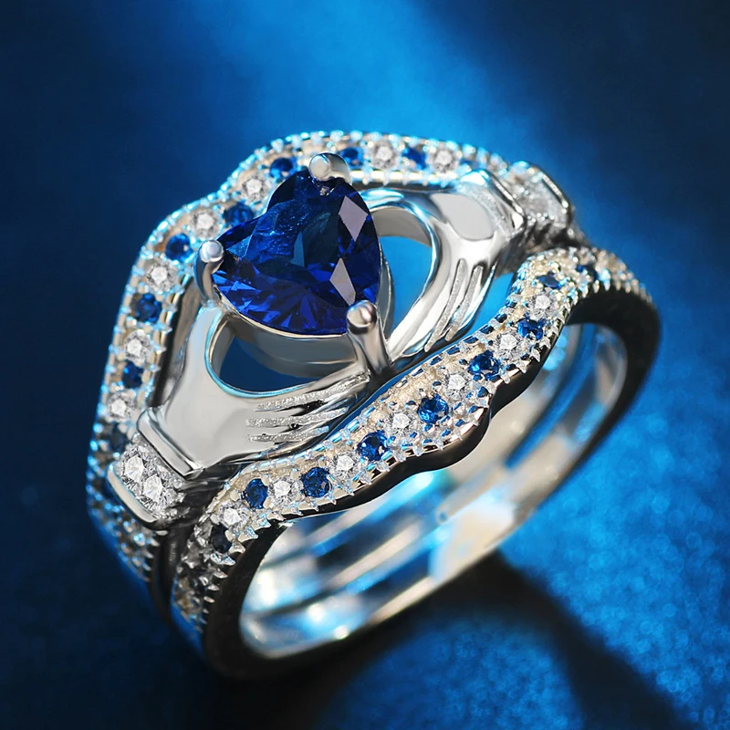 Newest Design AAA 925 sterling silver rings for women Cross Heart Crystal Rings For Women Jewelry Aneis Feminino Ring