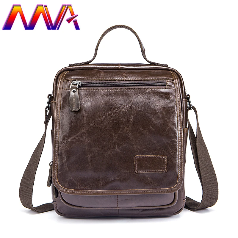

MVA Newly design quality leather men shoulder bag for fashion business men handbag of genuine leather men messenger bags