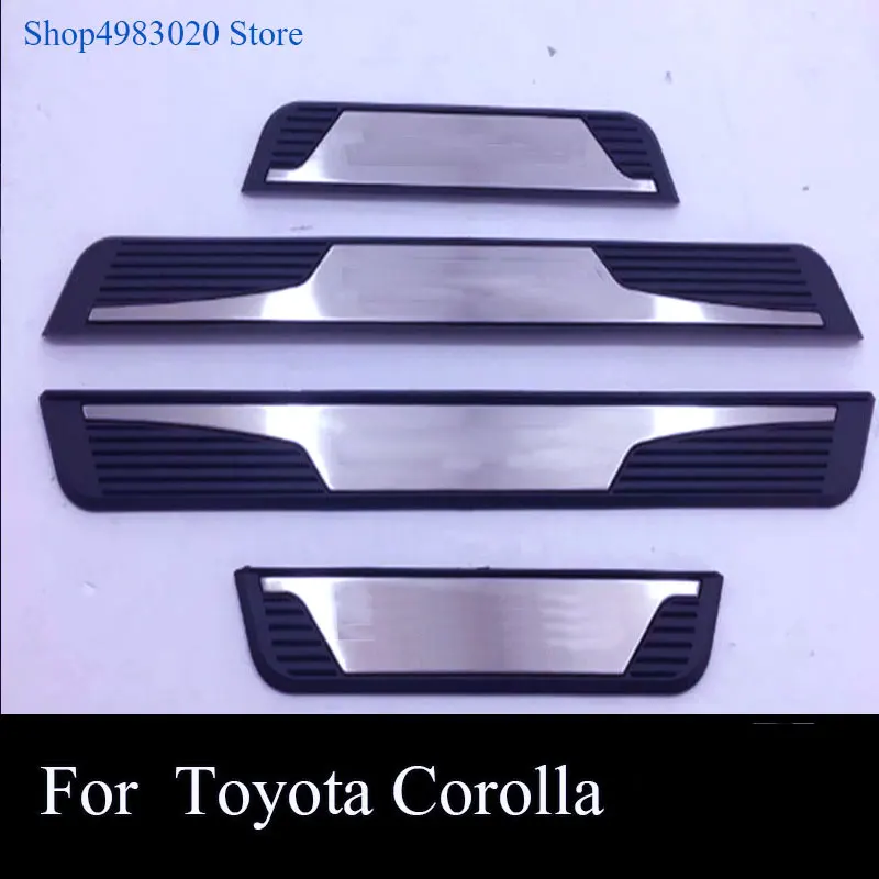 

for toyota corolla 14-18 Stainless steel sill door slats bright original modified led lights welcome pedal decoration
