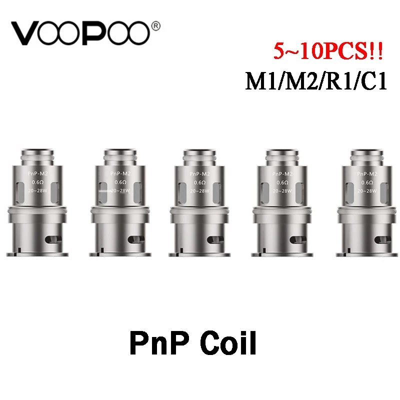 

5~10pcs/lot VOOPOO PnP Coil PnP-M1 Pnp-M2 0.6ohm Pnp-R1 0.8ohm Pnp-C1 1.2ohm Coil Head Fit E Cigarette Drag Baby Trio Vape Vapor