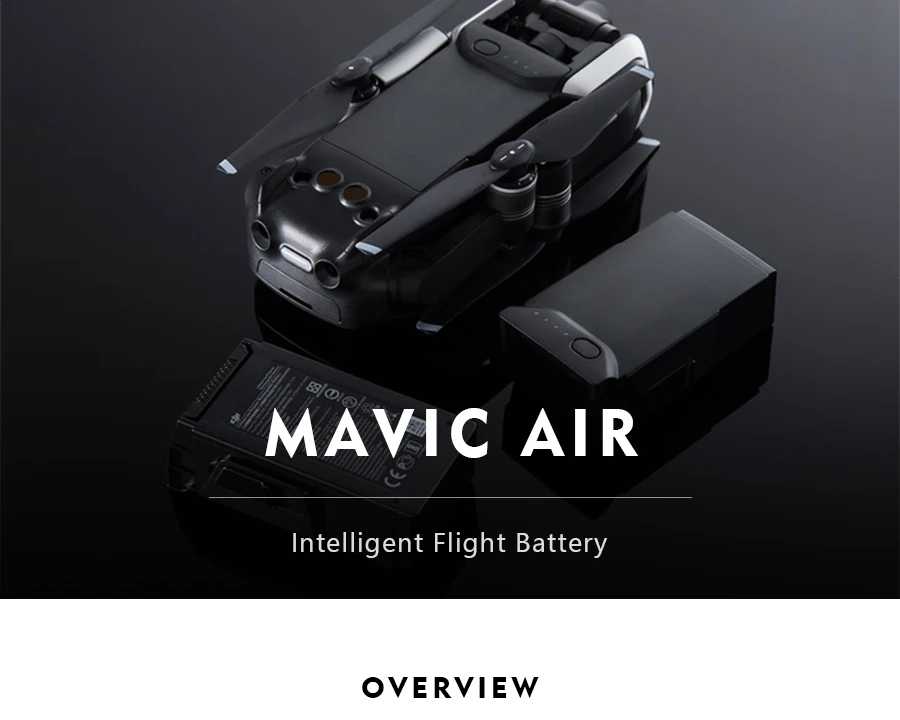 Батарея DJI Mavic Air Intelligent Flight Bateria Max 21 мин Время полета 2375 мАч 11,55 в, серый, для батарей dji mavic air drone