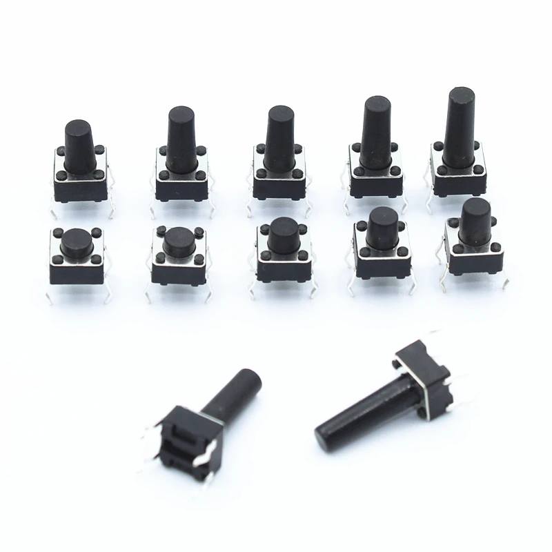 

6x6mm Panel PCB Momentary Tactile Tact Mini Push Button Switch DIP 4pin 6x6x4.3/5/6/7.3-25 MM 6*6*4.3MM 5MM 6MM 7MM 8MM - 25MM