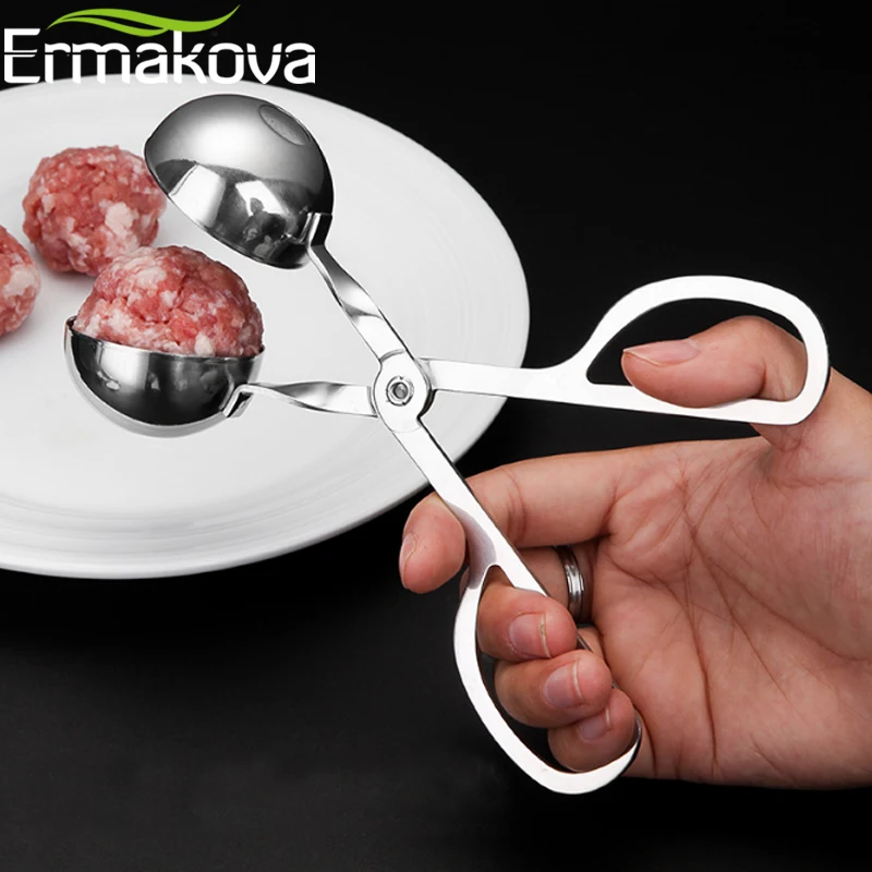 Ермакова, не приклеивающийся мясной Баллер из нержавеющей стали, мясной Баллер, Тонг, для торта, поп, фрикадельница, ледяная ложка для теста, для кухни