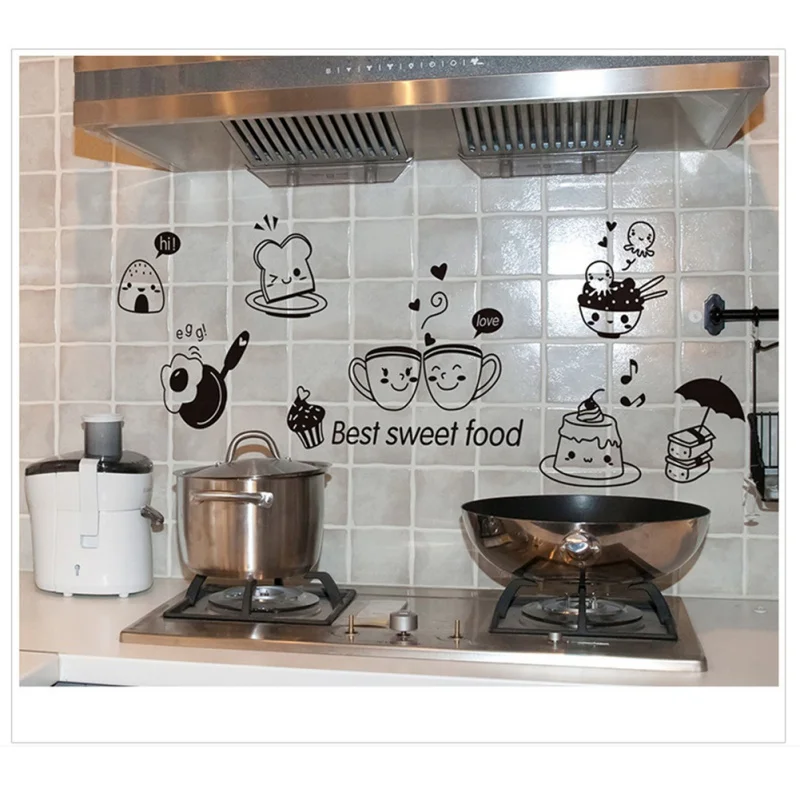 Kitchen Wall Stickers Coffee Sweet Food DIY Wall Art Decal Decoration Oven Dining Hall Wallpapers PVC Wall Decals/Adhesive New Kitchen Wall Stickers Coffee Sweet Food DIY Wall Art Decal Decoration Oven Dining Hall Wallpapers PVC Wall Decals/Adhesive New