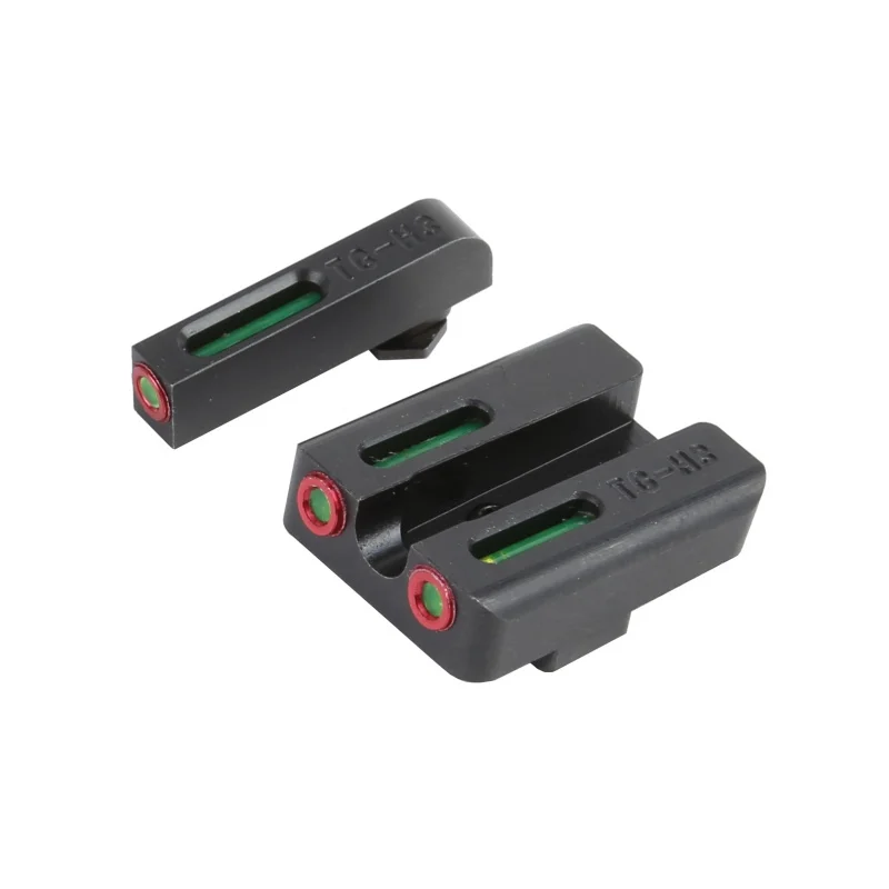 

Red Green Fiber Optic Front Sight / Rear Combat Glock Sight Black for real Glock standard models