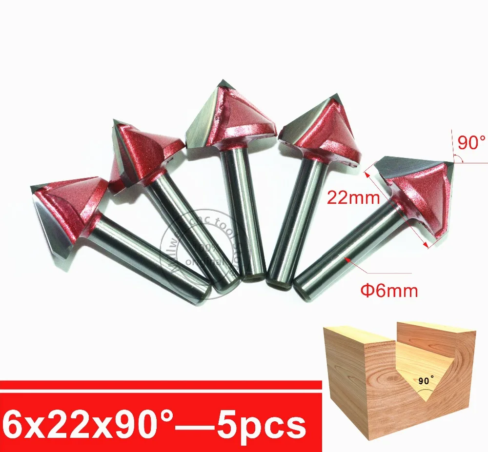 6mm*90degree*22mm CNC Tungsten steel 3D V bit machine tool PVC MDF Acrylic Carbide end mill woodworking insert router | Инструменты