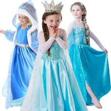 Платье Анны и Эльзы для девочек; карнавальный костюм на Пасху; Детские праздничные платья на день рождения для девочек; платье принцессы; одежда для детей