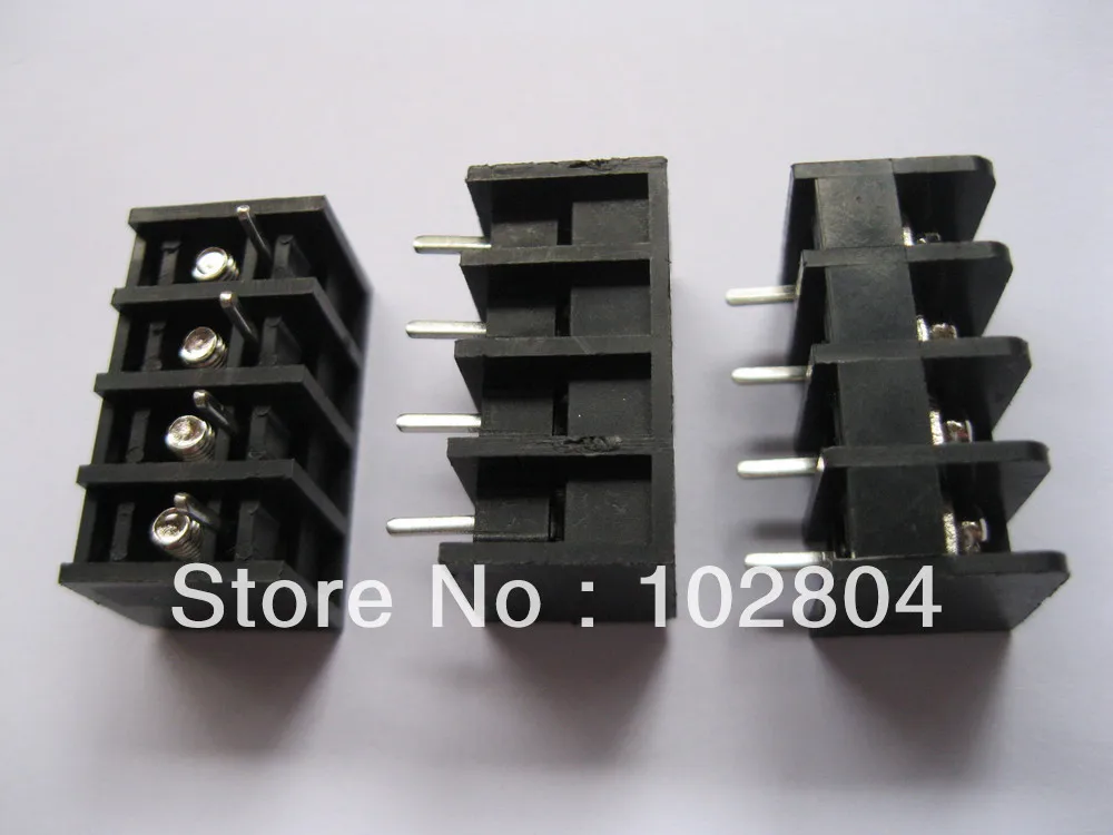 

150 Pcs 4way/pin Pitch 6.35mm Black Color Barrier Type Screw Terminal Block Connector DC29B HIGH Quality HOT Sale