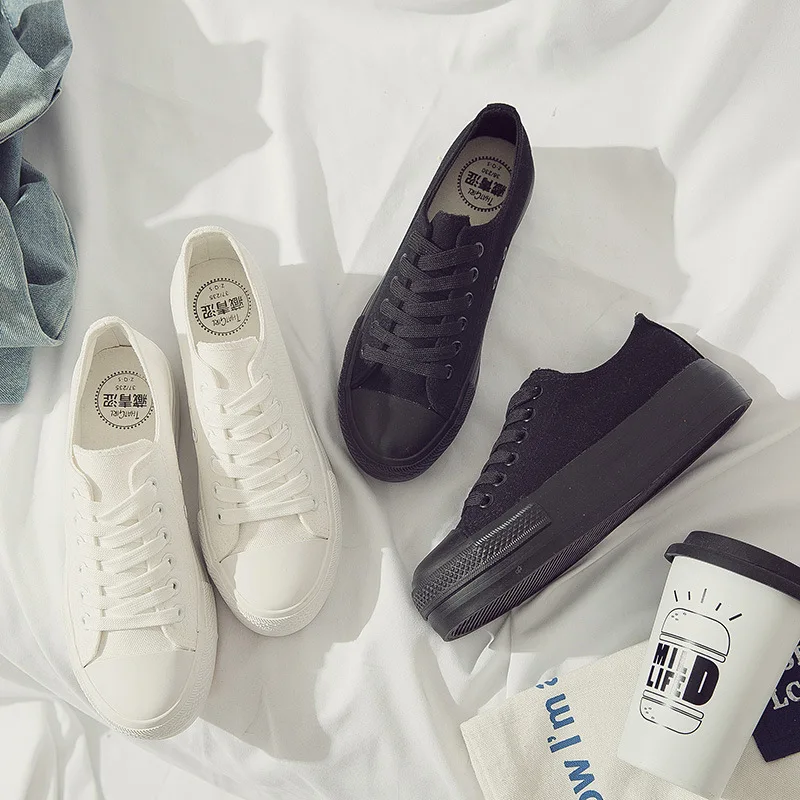 

Navy blue autumn explosion models Korean thick white shoes white canvas shoes women's shoes