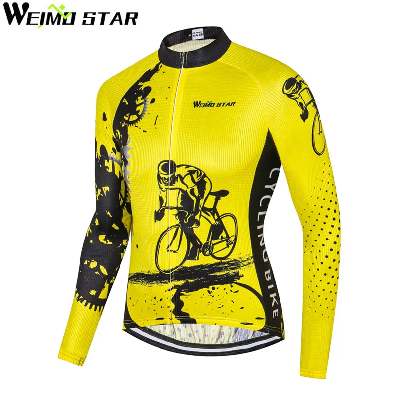 Weimostar Team Pro Breathable Men's Wear Mtb Cycling Jersey Long Sleeve