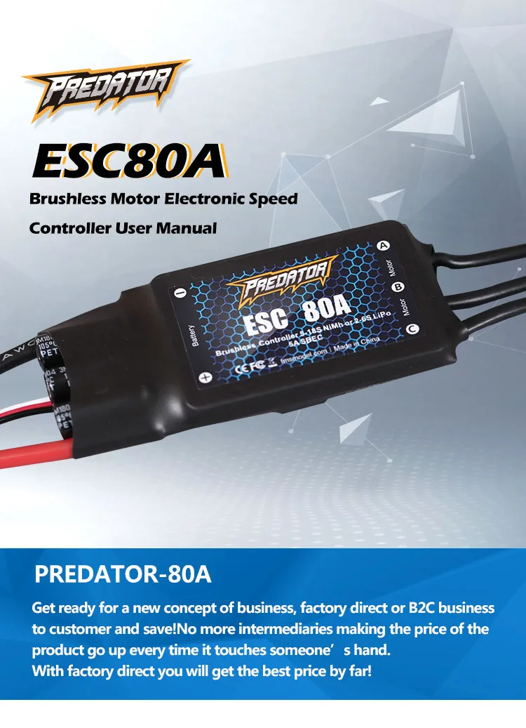 Modelo de Peças de Avião 80a com 5a Nova Sbec Velocidade Controller Burshless Apoio Xt60 2 S-6 s Bateria Plug rc Drone Avião Barco Fms Esc 11 Peças e Acessórios