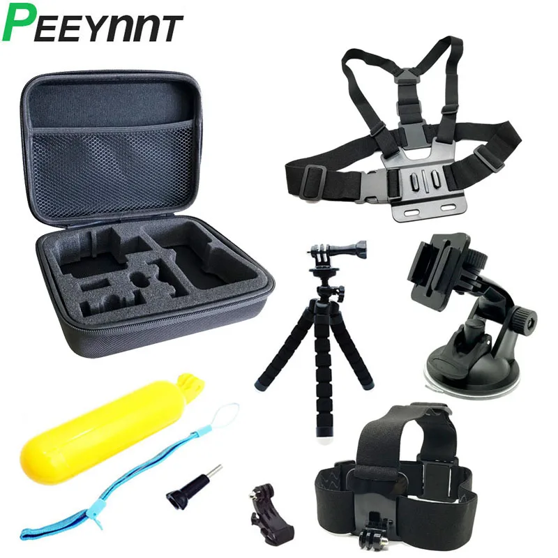 Peeynnt Accessories Set for Gopro hero 7 Go pro 6 4 5 Session Kit Tripod Mount SJCAM SJ4000 Xiaomi Yi 4K EKEN H9 H9R | Электроника