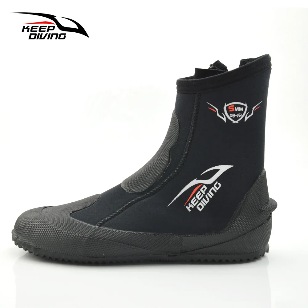 KEEP DIVING 5MM Neoprene Scuba Diving Boots Water Shoes Vulcanization Winter Cold Proof High Upper Warm Fins Spearfishing Shoes 2